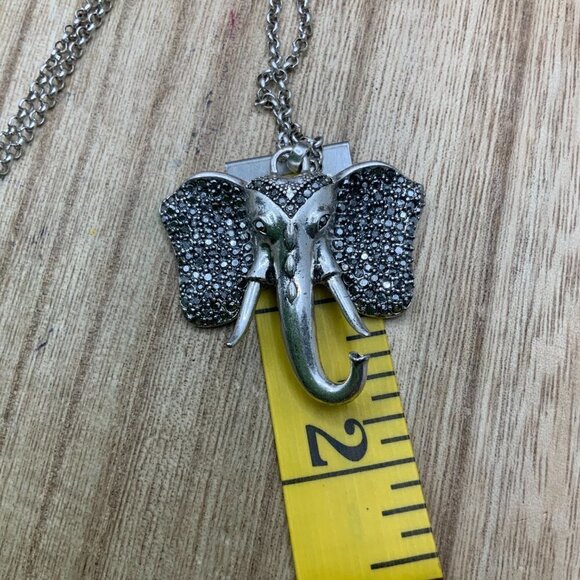 Lucky Brand Silver Tone Elephant Head Pendent Necklace - Picture 6 of 7